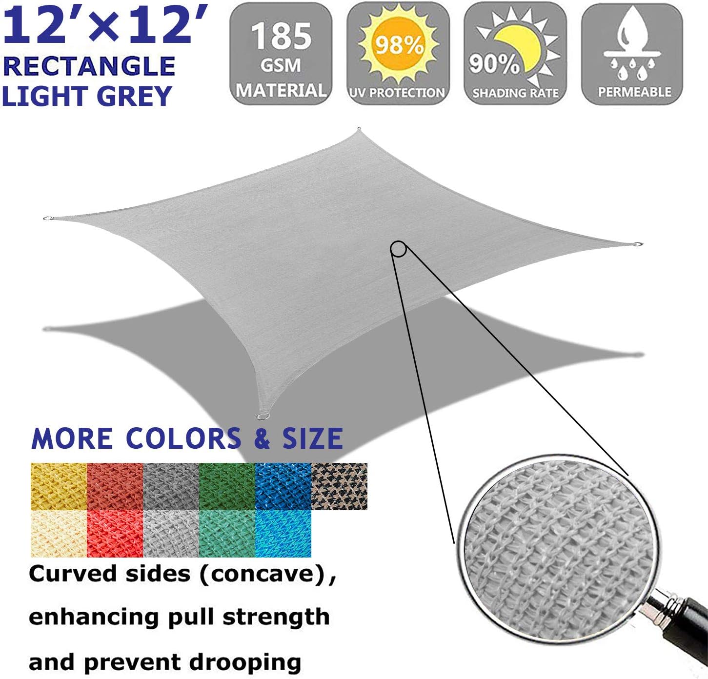 Shade&Beyond 8' x 10' Sun Sail Shade Canopy Rectangle Sand 185GSM Shade Sail for Patio Deck Yard Backyard Outdoor Facility and Activities : Patio, Lawn & Garden