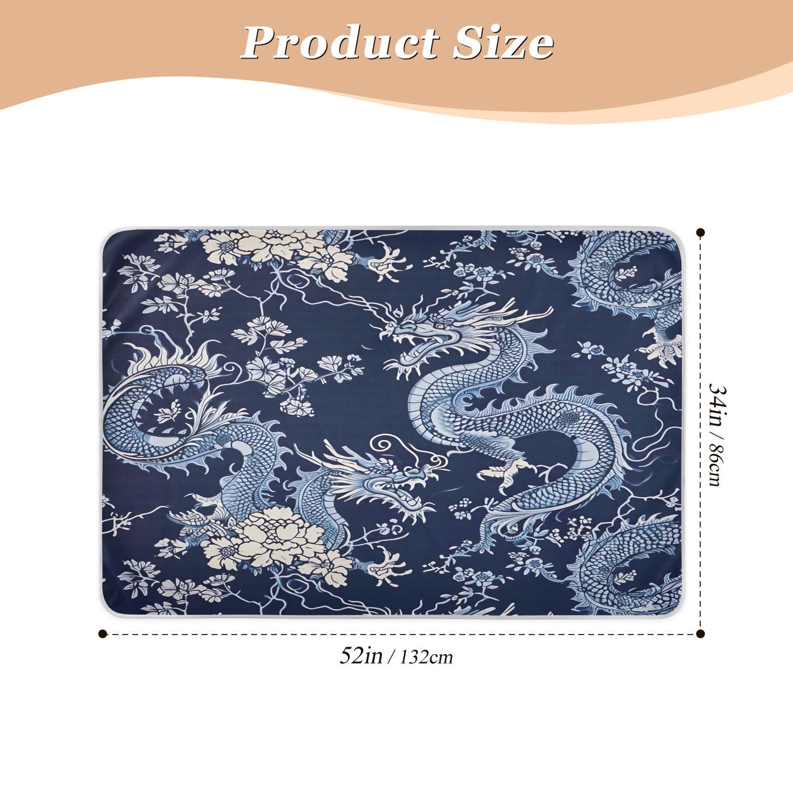 STAYTOP Chinese Dragon Waterproof Bed Pad 34