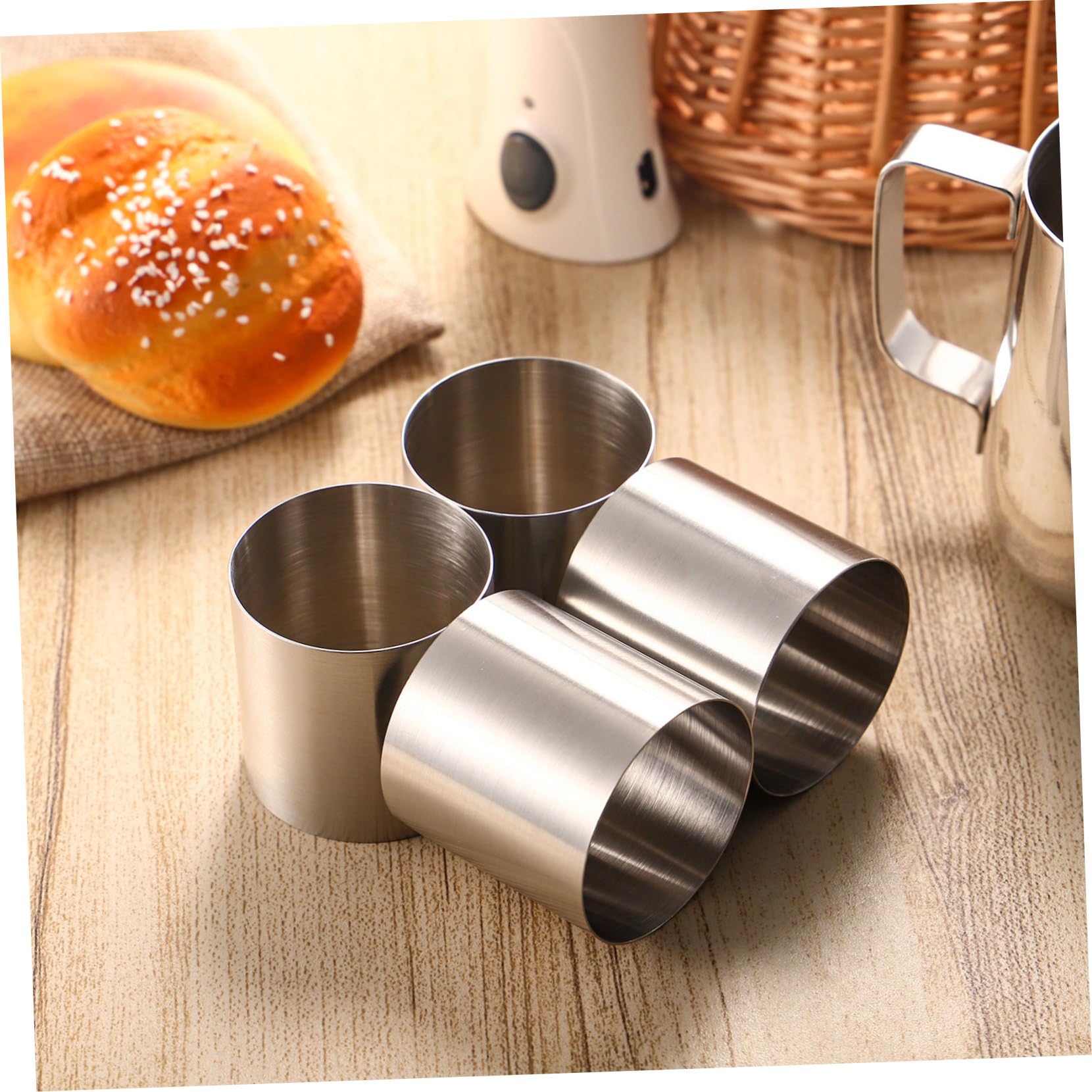 Molde Set de 8 Piezas para Hornear Mini Redondo para de Acero Inoxidable Reutilizable y Fácil de Limpiar y Adecuado para Pasteles y Mousse en Repostería Pasteles Mousse en Repostería