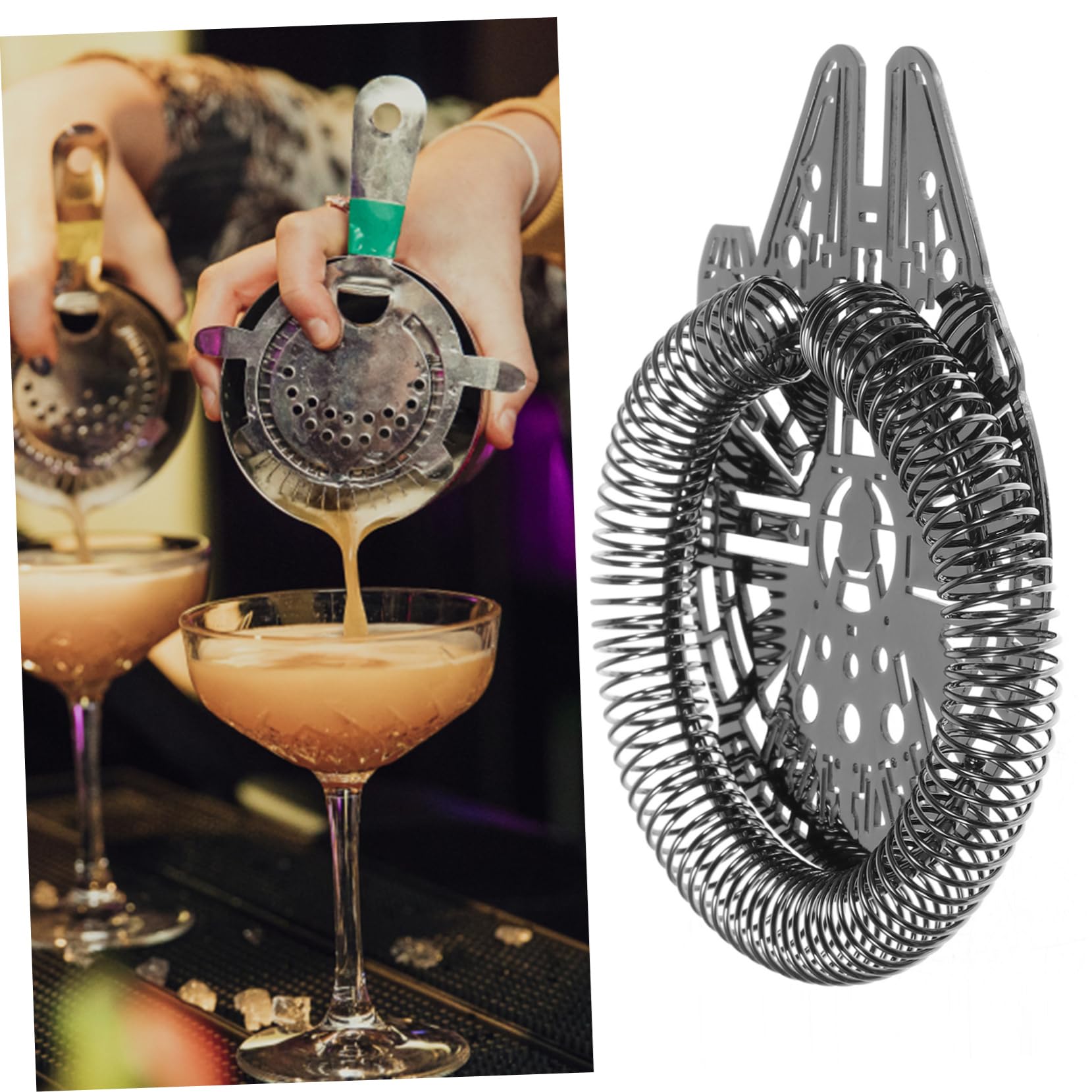 GLEAVI 3 Piezas Colador de Cóctel Inoxidable para Bartending Herramienta de Bar para Hielo y Pulpa para Hogar y Fiesta