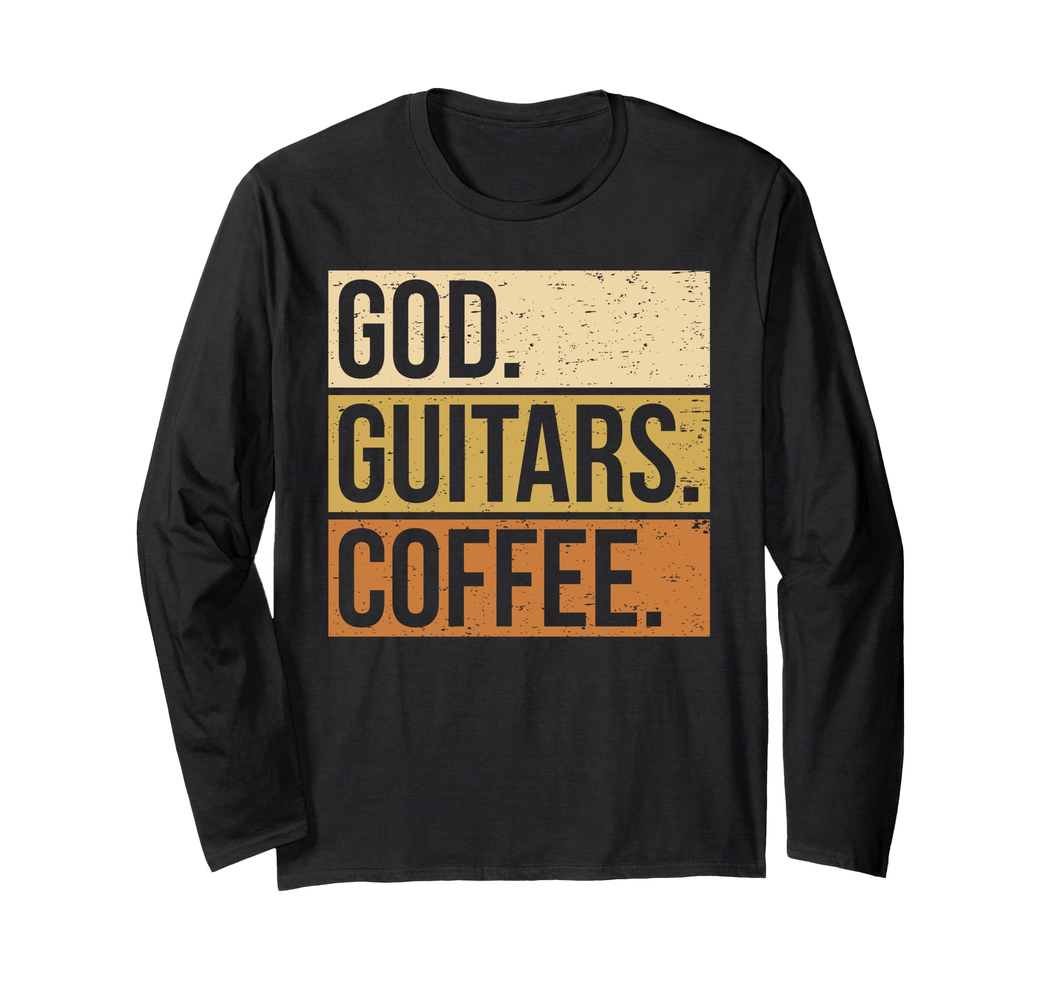 Guitar Player Guitarist I God Guitar Coffee Long Sleeve T-Shirt, Black