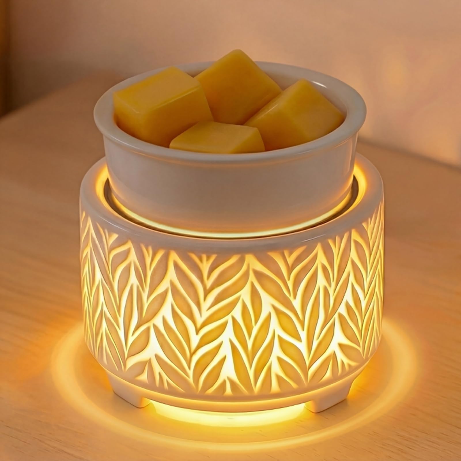 Ceramic Scented Wax Melt Burners–Electric Candle Melter Warmer for Scented Wax Cubes PTC Heating Fragrance Oil Burner 7 Colors Light Candle Melter Warmer Home Decor & Gift for Women