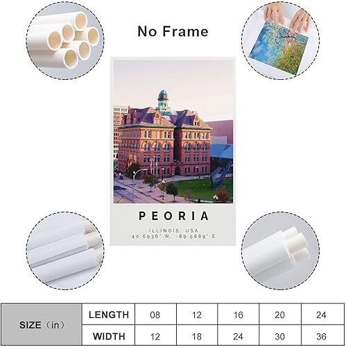 Miniatura 2 de Póster de Peoria Bunter Druck, Peoria Wandkunst, Peoria Foto Dekor, lienzo para pared, póster para el hogar, escuela, oficina, decoración sin marco,