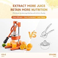 Vista 9 de Exprimidor manual CO-Z Commercial Greade, manual, exprimidor de jugo, naranja, cítricos, limón, granada, Anaranjado