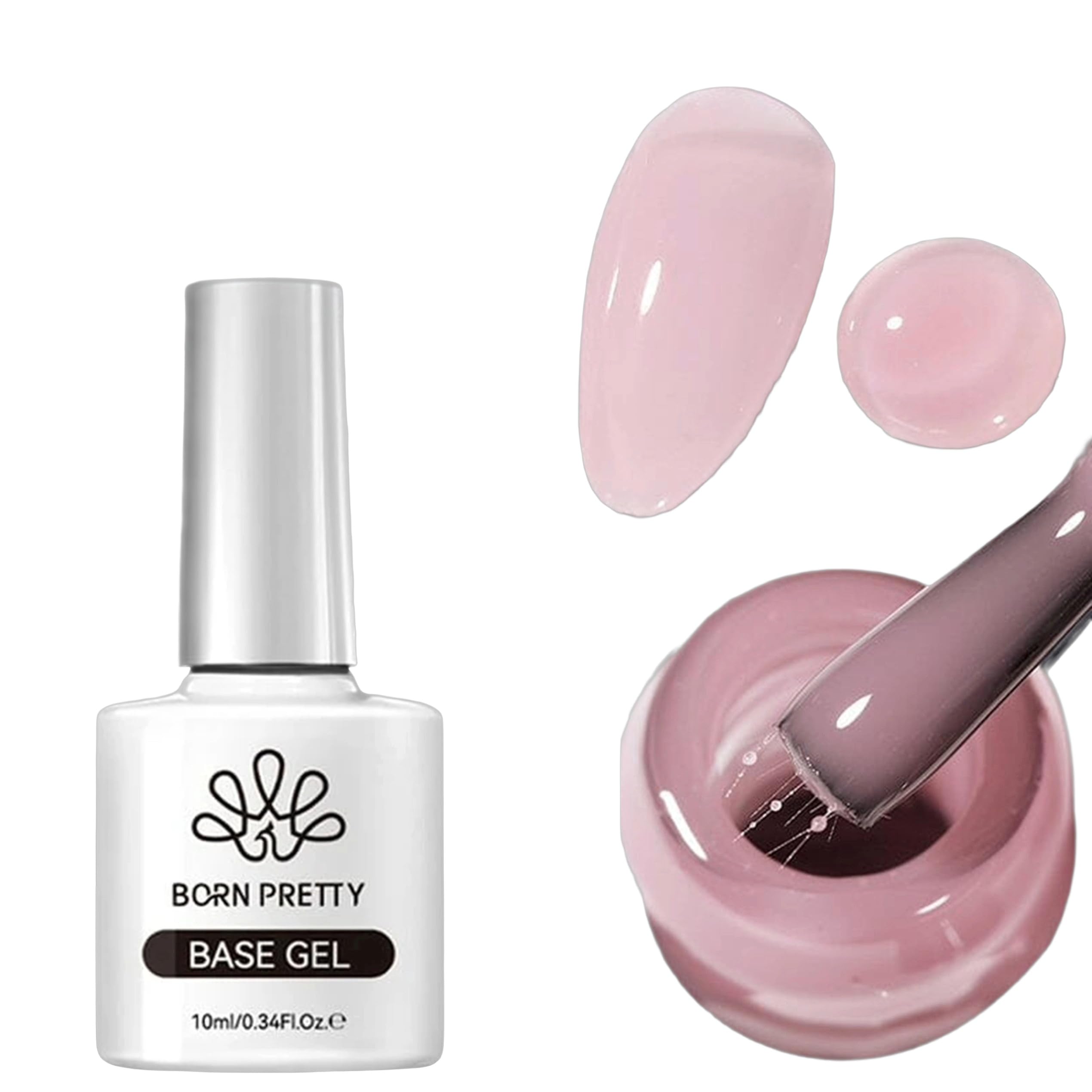 Fiber Rubber Base Gel for Nails 10ml BORN PRETTY NailGel Art from BELLE GAGA® Strong Nail Strengthener & Repair, Long Lasting No-Wipe Foundation Gel Cured Needed (60890-Light Pink)-image-19