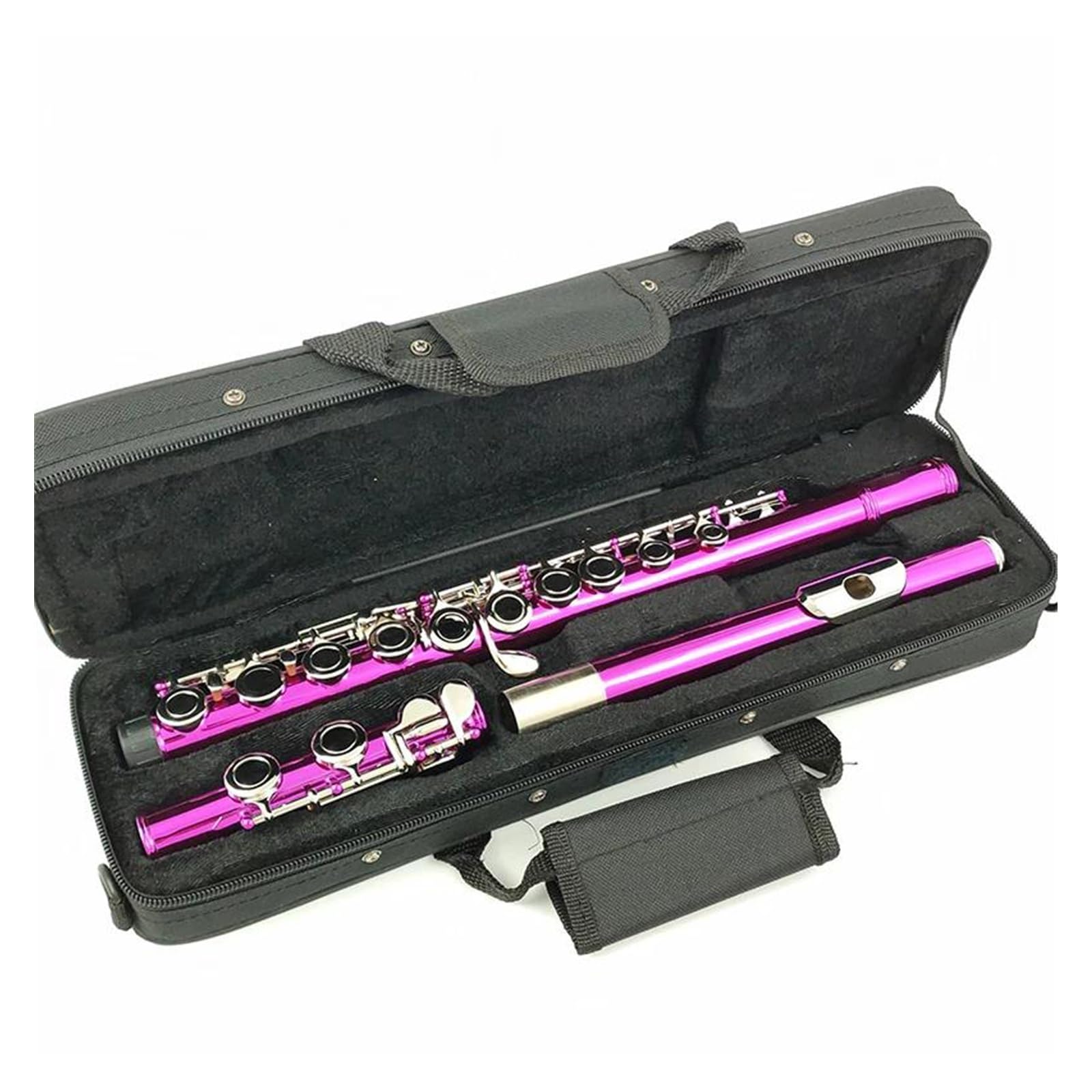 Flauta De Tono C Con Agujeros Cerrados, 16 Teclas, Cuproníquel, Flauta Chapada En Níquel Con Caja De Almacenamiento Y Accesorios Flauta Travesera Kit