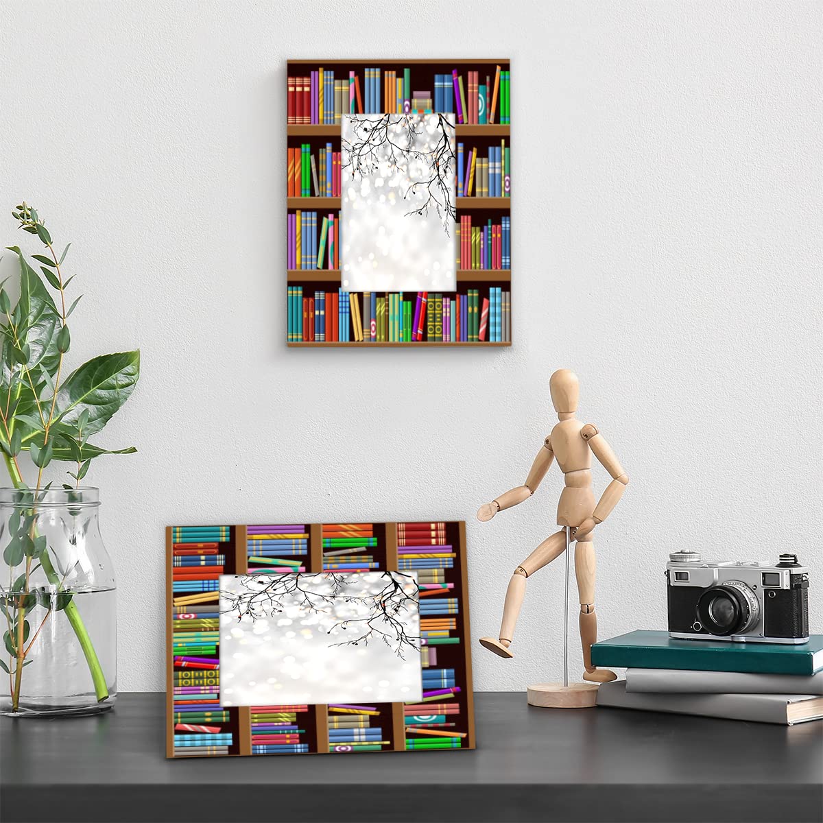 Amazon.com - QIANDODUO Library Book Bookcase 4x6 Picture Frame