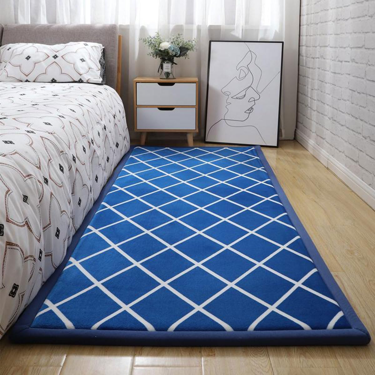 Dmkjdzsw Play Crawling mat for Nursery Baby, Extra Soft Activity Floor Mat for kids Playroom Bedroom-Rhombus-200 * 280cm