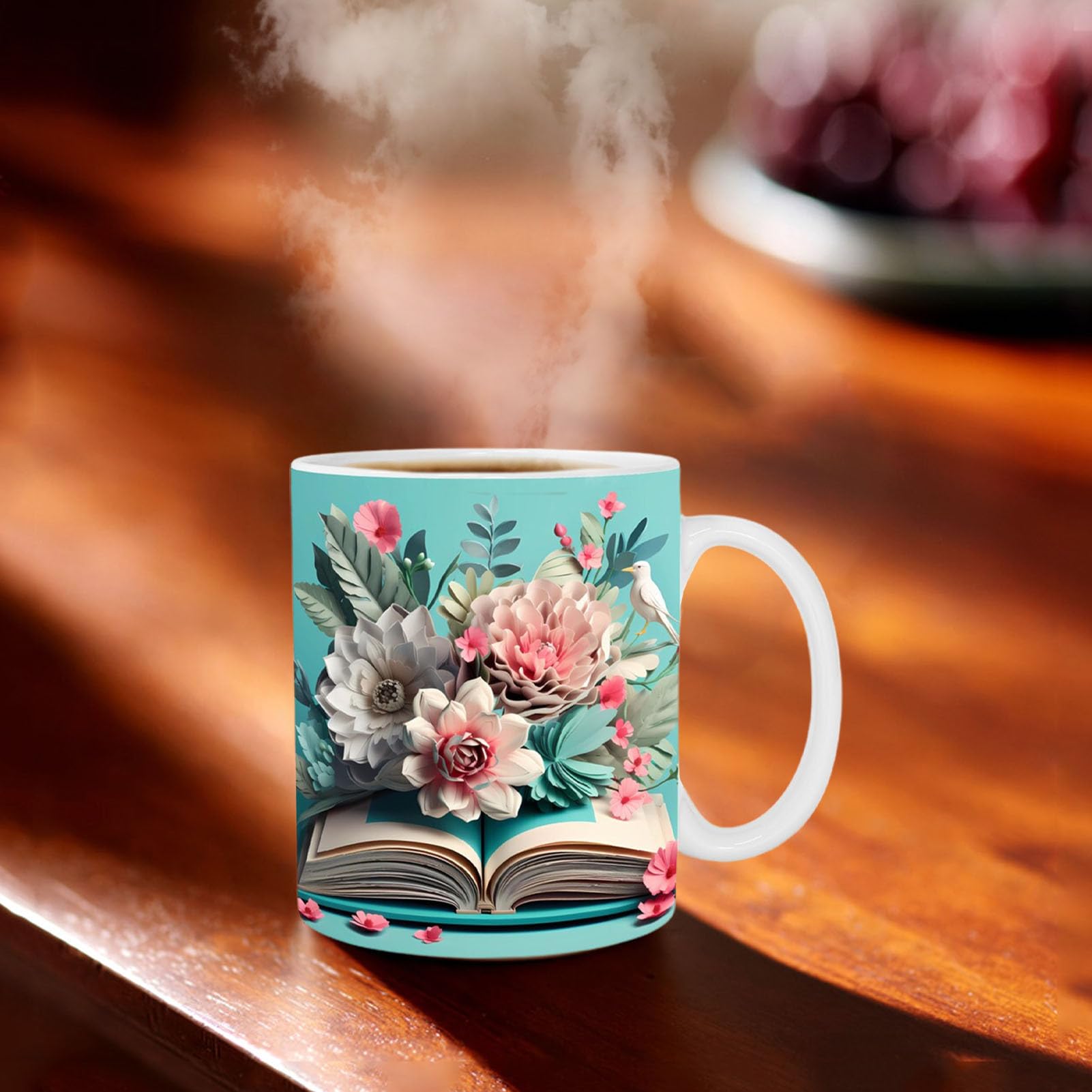 BECHUSKY 3D Boekenplank Mok - Boek Liefhebbers Koffiemok 11oz - Bibliothecaris Mok Boek Koffiemok Boek Mok Boek Club Cup Boekenwurm Mok Geschenken voor Lezers Bookish Gifts voor Book Lovers Zwarte Mok