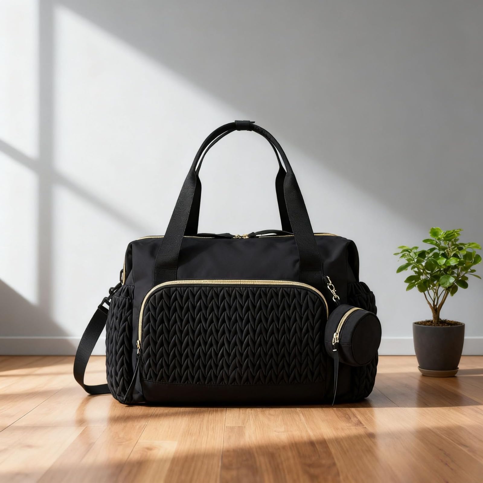 Générique Sac à langer multifonctionnel, grande capacité, sac à bandoulière avec étui à tétine pour maternité et bébé, voyage, plage