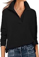 ANRABESS Women's Polo V-Neck Long Sleeve Lightweight Knit Sweater - Casual Business Fall Pullover Top