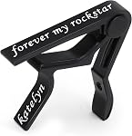 Personnalisé Nom personnalisé Guitar Capo Custom Wood Alliage Capo pour guitare acoustique réglable Capo adapté pour guitare basse, guitare électrique et Ukulele Cadeaux de musique d'anniversaire (style 1 - C'est bon.
