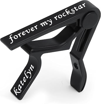 Guitar Capo Customized Engraving Text Guitar Capos for Acoustic and Electric Guitars Personalized Guitar Capo Black