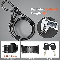 Vista 5 de Candado para Bicicleta Sportneer - Candado en U Resistente Antirrobo para Bicicleta con Cable de Acero de Seguridad de 1,5 m - Grillete de 17 mm Gris