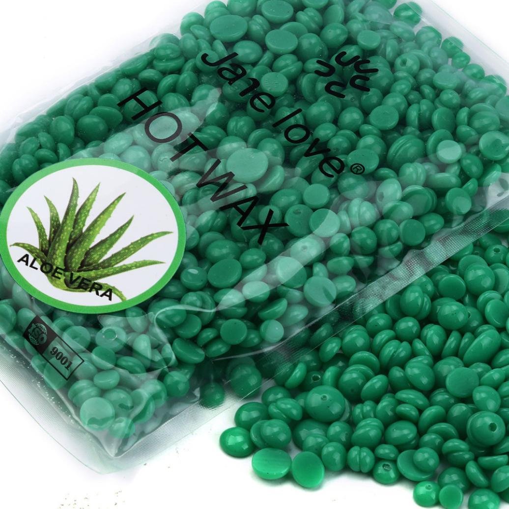 Hair Removal Bean, Tonsee No Strip Depilatory Hot Film Hard Wax Pellet Waxing Bikini Hair Removal Bean (Green)