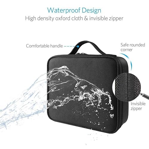 Miniatura 3 de Estuche de viaje para maquillaje, estuche portátil impermeable para almacenamiento, bolsa organizadora de maquillaje profesional con divisores