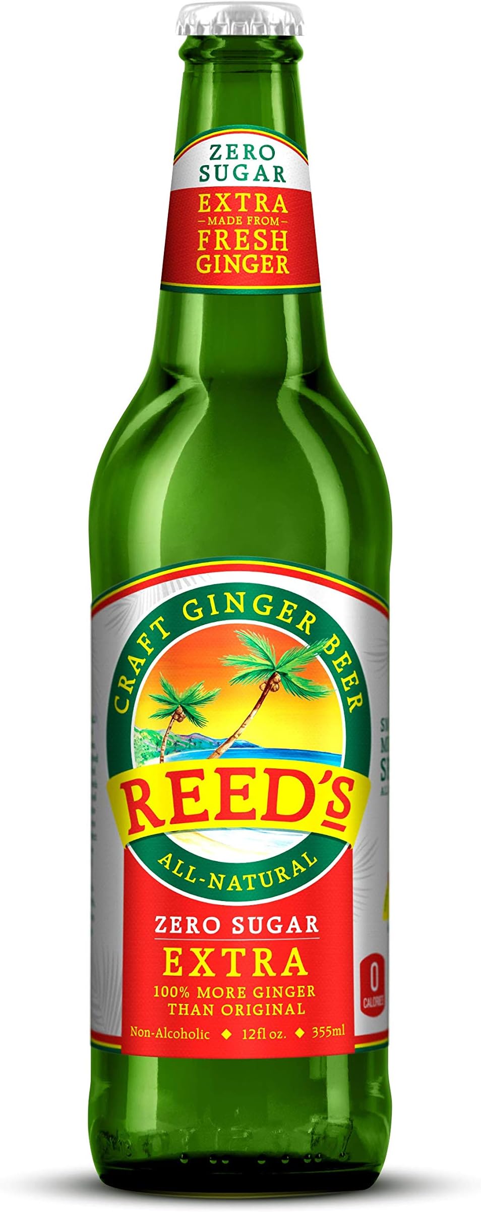 Reed's, Zero Sugar Extra Ginger Beer, Great Tasting All