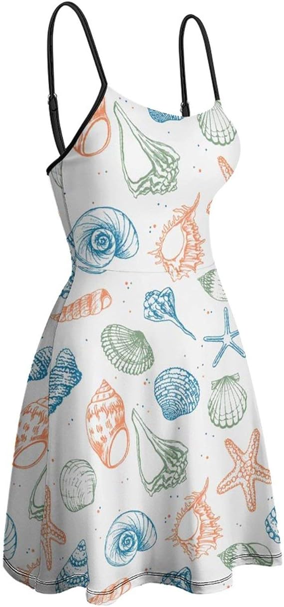Amazon Co Jp ロングキャミソール インナーキャミソール 砂 貝殻 レディース キャミソールワンピース サスペンダーワンピース 夏服 スリップ下着 パジャマ 清新 ロングドレス 肌触り良い 吸汗通気 かわいい S 2xl 服 ファッション小物