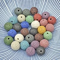 Vista 38 de MJDCB Natural Multicolor Volcanic Lava Stone Round Loose Stone Beads DIY for Jewelry Bracelet Making 15" (6mm, White)