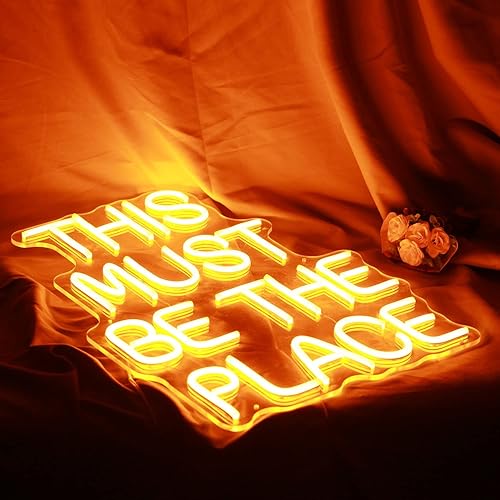 Miniatura 3 de Letrero de neón personalizado con texto en inglés This Must Be The Place, para decoración de pared, bodas, aniversarios, fiestas, letrero de luz de