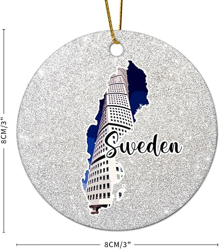 Vista 36 de Christmas Round Ornament South Africa Lands Ceramic Keepsake Visitor Souvenir 3 Inch with Gold String Hometown City Pride Home Decorations Christmas