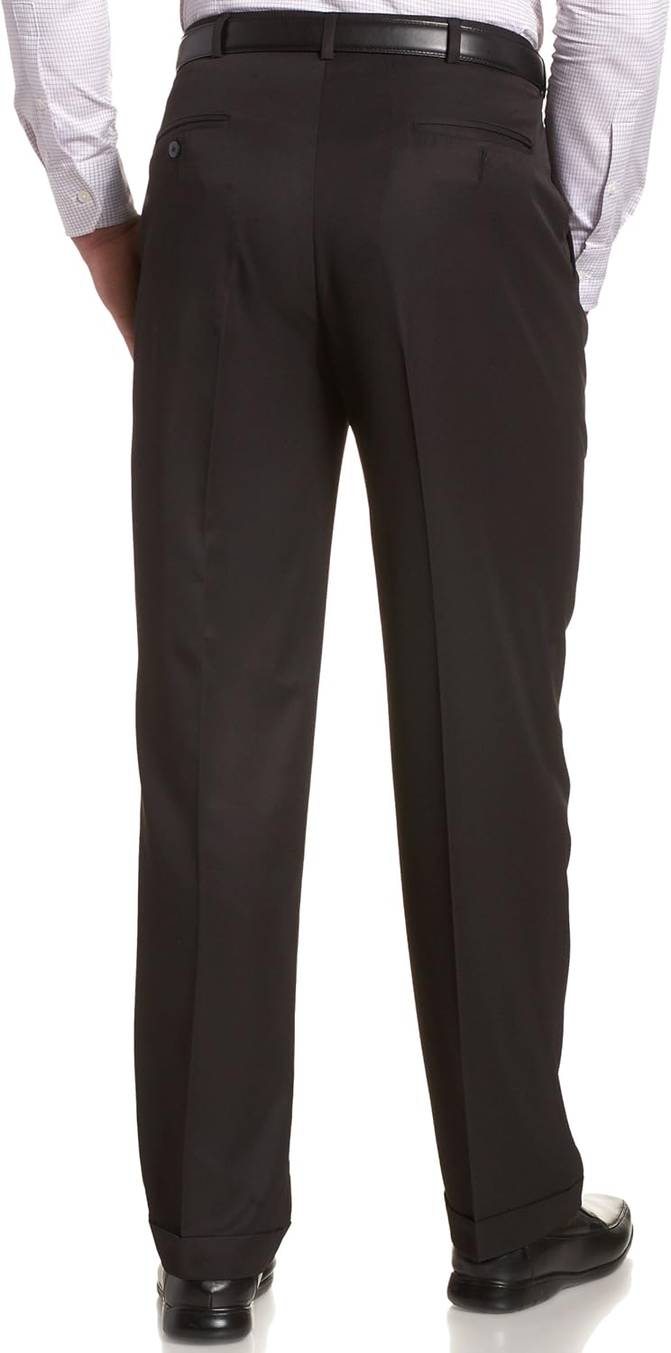 Haggar Men’s Hidden Expandable Waistband Classic Fit Pleated Front Gabardine Dress Pant - Image 5