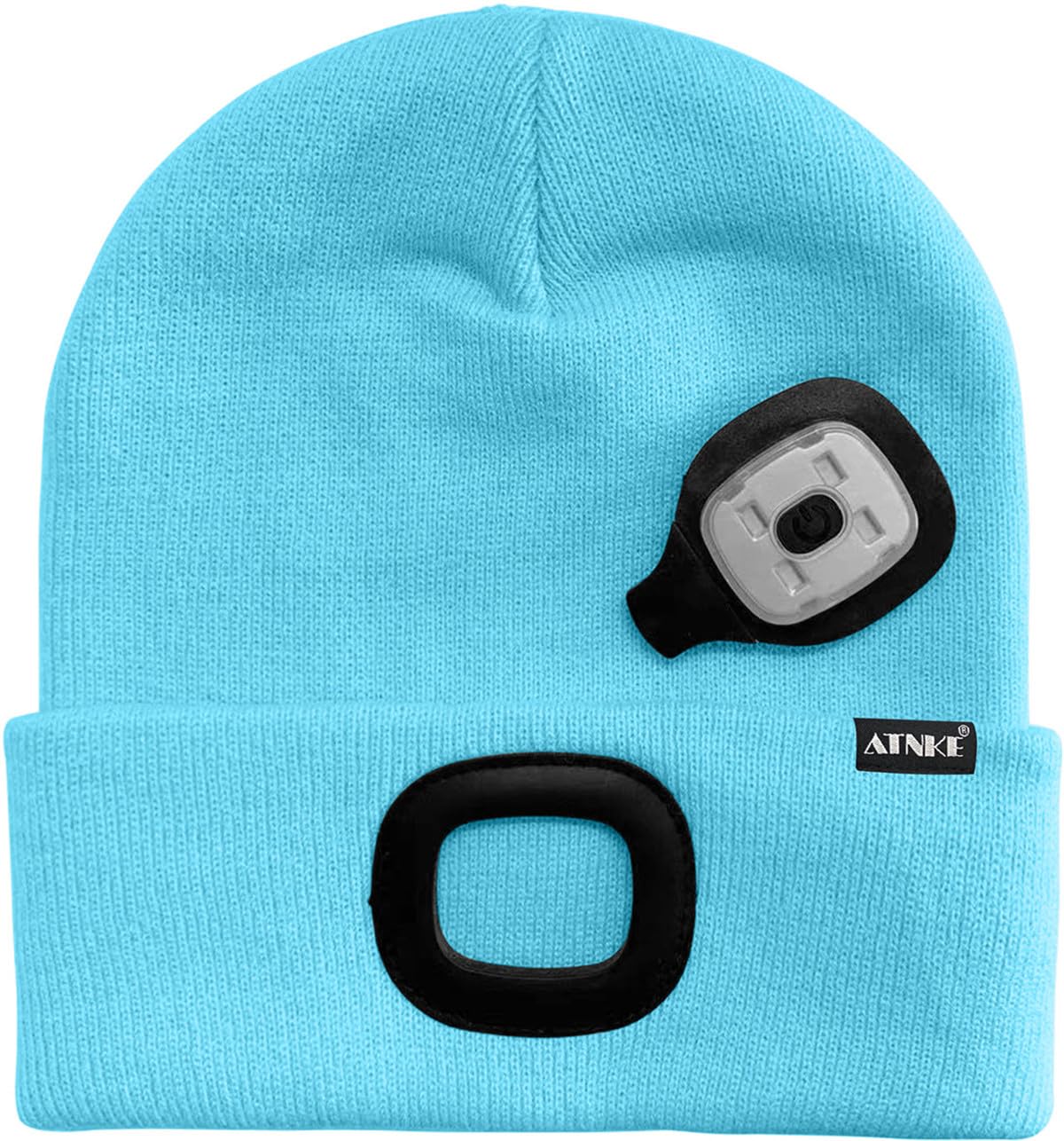 ATNKE LED Cappello Illuminato Berretto,USB Ricaricabile Cappello da Corsa 4 LED Impermeabile Luce Invernale Calda Lampada Frontale Regali per Uomo e Donna