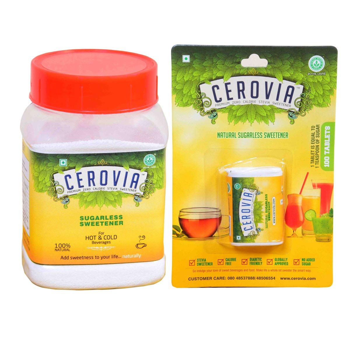 Cerovia Stevia Powder (100gm) and Stevia Tablets (100 Tablets) Natural Sweetener, Sugar Substitute (B07TV3N3KS) Amazon Price History, Amazon Price Tracker