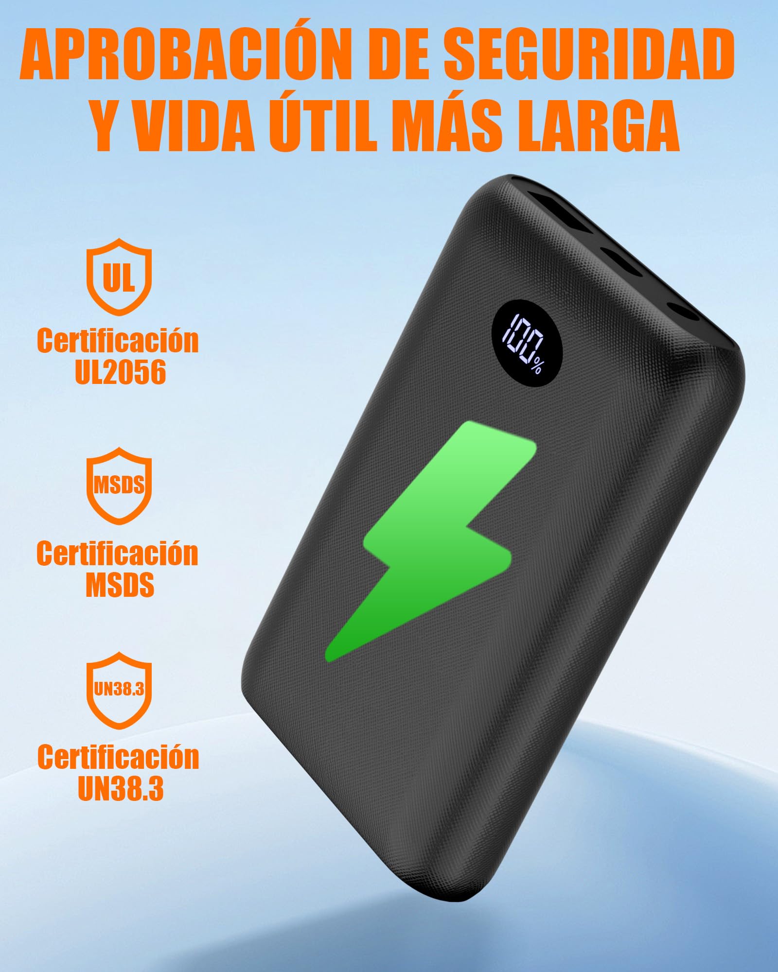 Batterie 7,4 V 2 A 10 000 mAh pour gilet chauffant, veste, manteau, pantalon et sous-vêtements thermiques - Power Bank de rechange pour vêtements chauffants