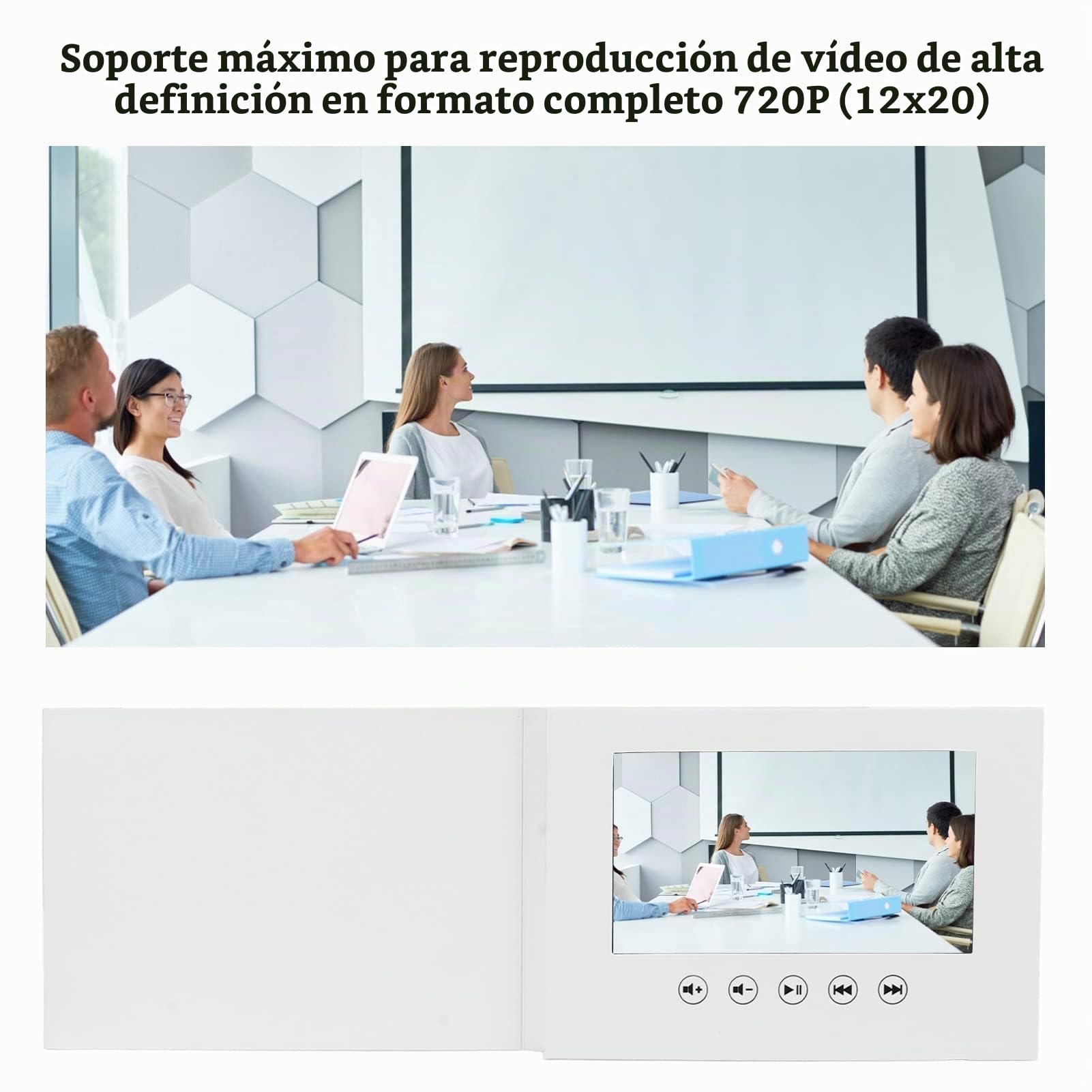 Tarjeta De Felicitación con Vídeo, Tarjeta con Visualización De Vídeo, álbum De Vídeos, Folleto De Vídeo, Libro De Vídeos De Boda para Aniversario, Navidad, Boda, Regalo De Cumpleaños(7in)