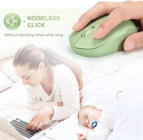 Miniatura 9 de seenda - Mouse inalámbrico silencioso de 2.4 G, con receptor USB para PC, tablet, laptop y, Windows, Mac y Linux