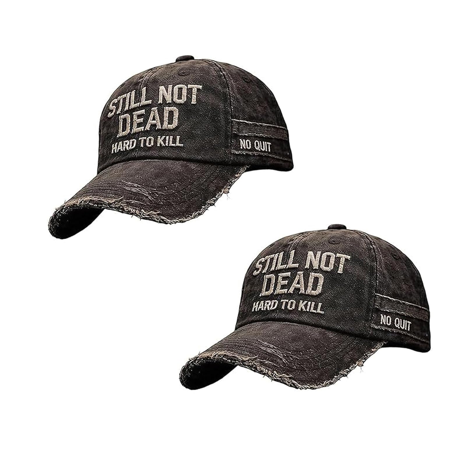 Houkunka Unisex 2Pcs Still Not Dead Hard To Kill Hat - Funny Vintage Retro Baseball Cap For Men Women Veterans Adjustable Dad Hat (2Pcs)