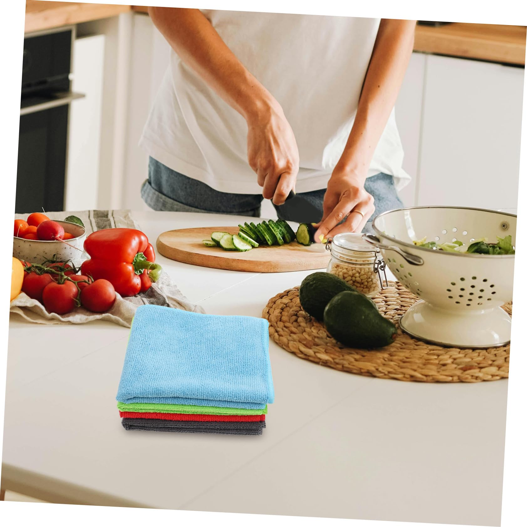 24 Piezas Paños de Microfibra Multiusos para Limpiar la Cocina Coche Paños de Cocina Reutilizables Hogar Secar Coches Limpiar Encimeras