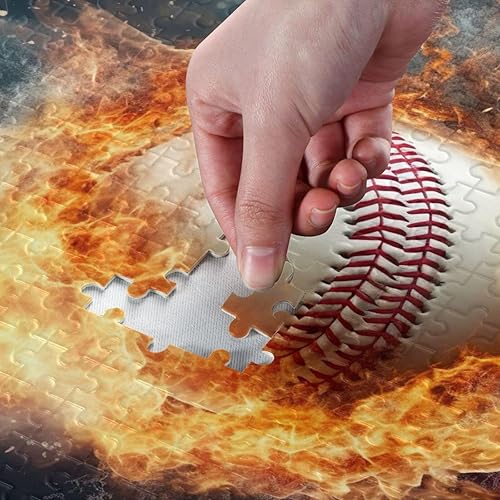 Miniatura 4 de Rompecabezas de béisbol de fuego de hielo para adultos, 1000 piezas, para adultos y niños, juego de rompecabezas de descompresión ntelectual para