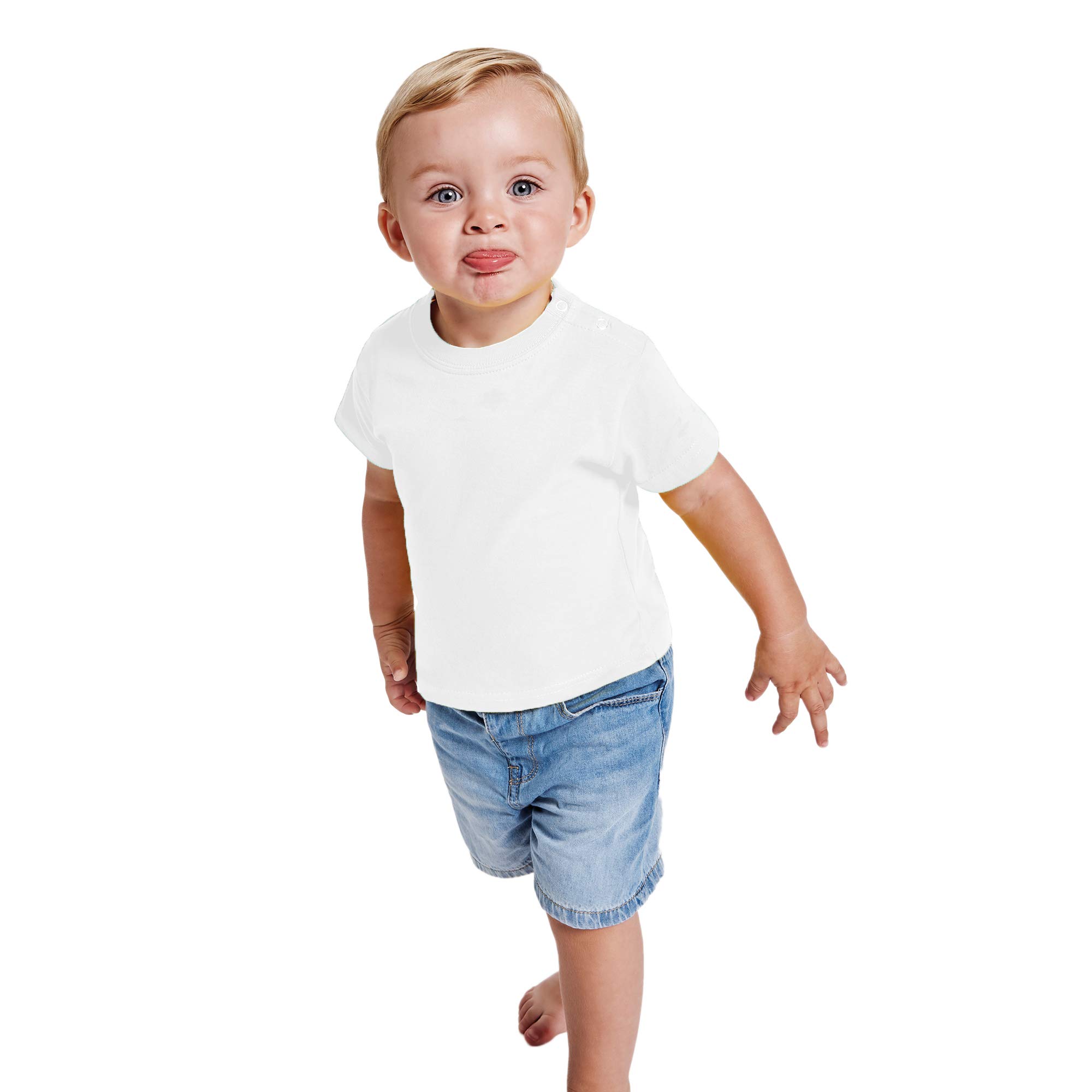 24 JOYAS Camiseta de Colores con Manga Corta para Bebés - Prenda de algodón 100%, cómoda, Suave, cálida y Tacto Agradable
