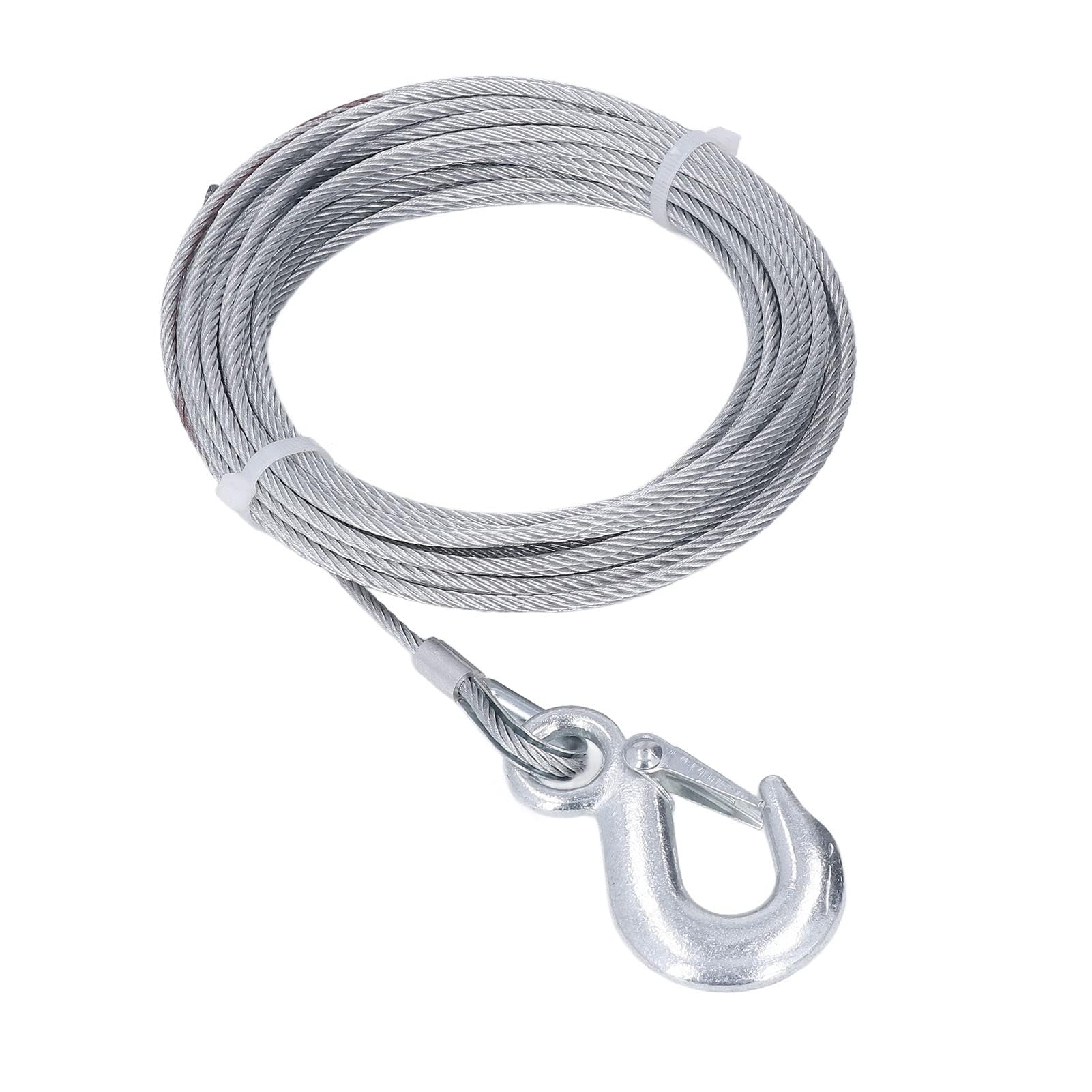 Câble Métallique de Treuil Remplacement 4mmx12m Câble Acier Inoxydable Galvanisé 2000LBS Force