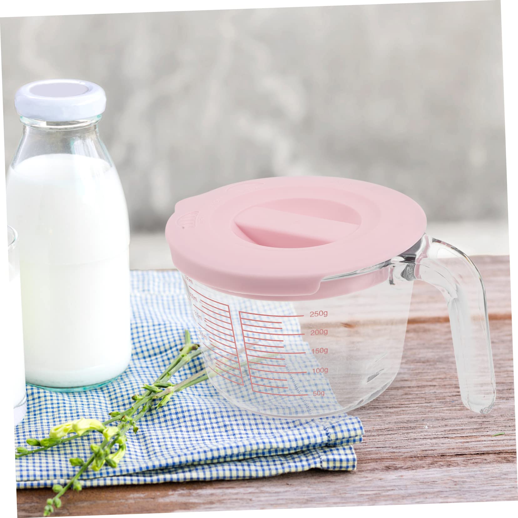 Caraffa Graduata in Vetro Resistente al Calore con Coperchio