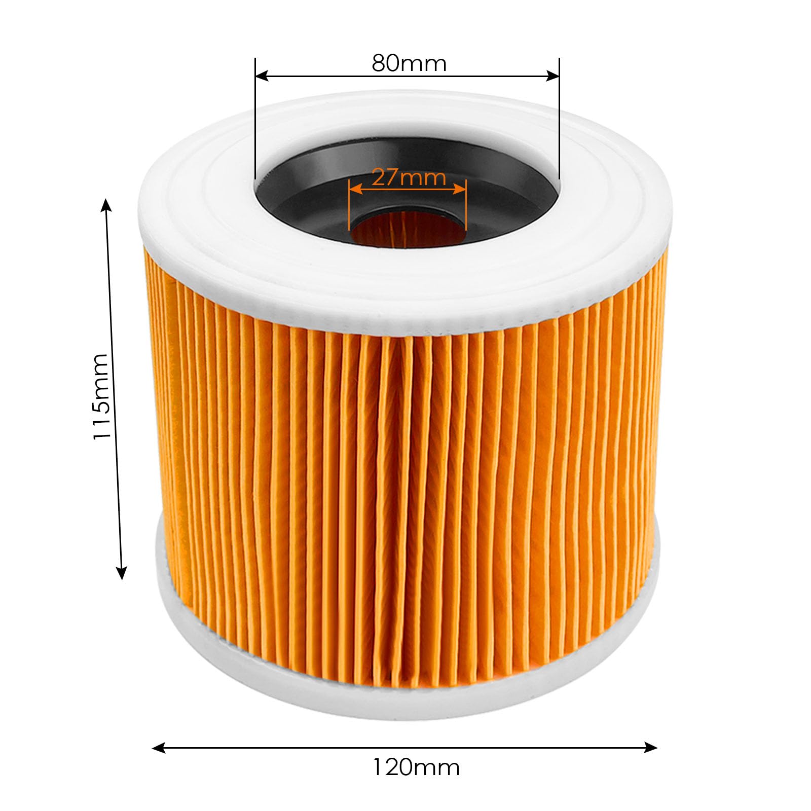 Lot De 2 Filtres à Cartouche Pour Aspirateurs Kärcher WD – Remplace 6.414-552.0, 6.414-772.0, Haute Filtration 99,98%