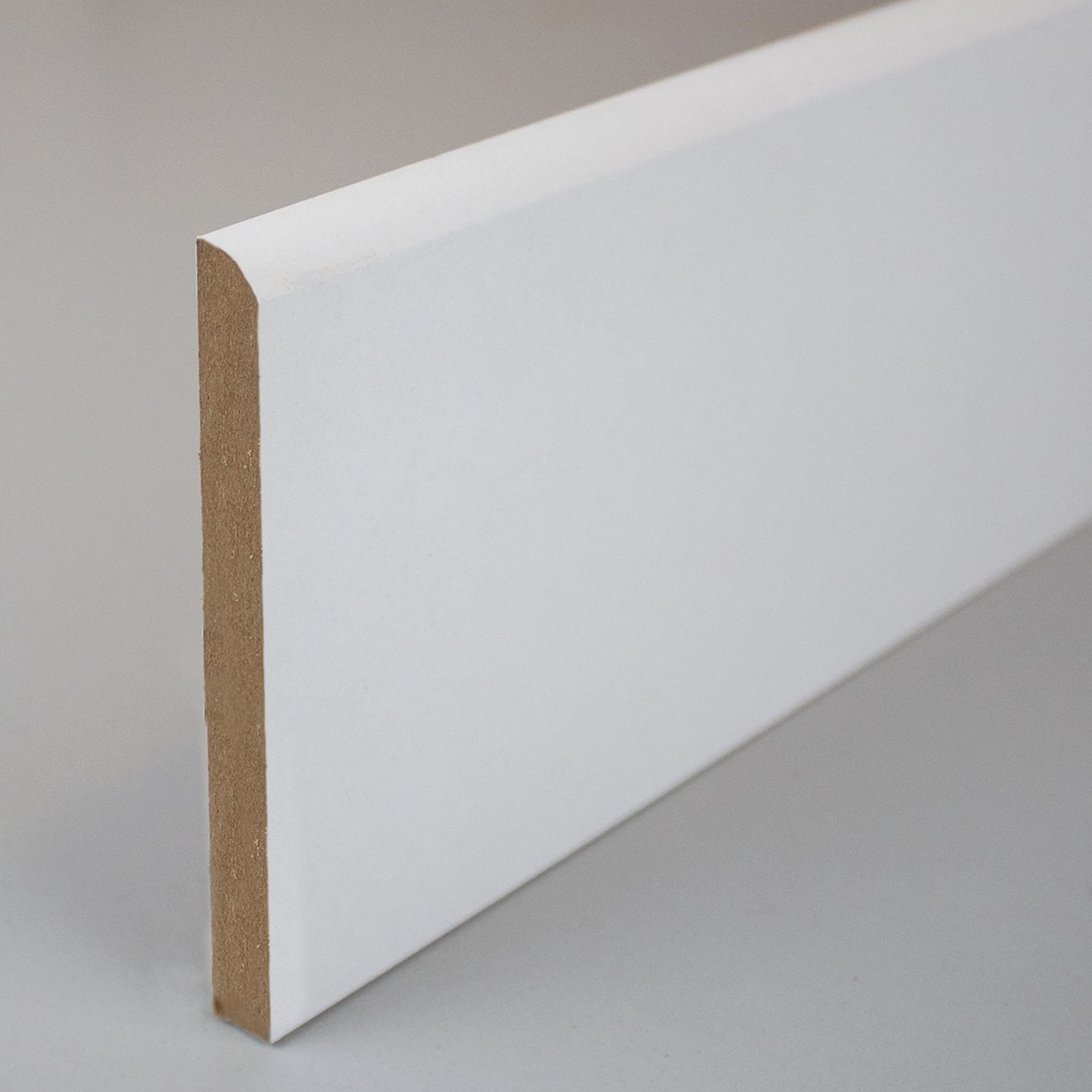 PROVISTON | Listwa przypodłogowa | zaokrąglony profil | 10 x 100 x 2000 mm | folia MDF | biała | nowoczesna listwa przypodłogowa | 2 metry