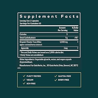 Gaia Herbs Vitex Berry - Vitex Traditionally Used to Support Hormone Balance for Women & a Healthy Menstrual Cycle* - 120 Vegan Liquid Phyto-Caps (60 Servings)