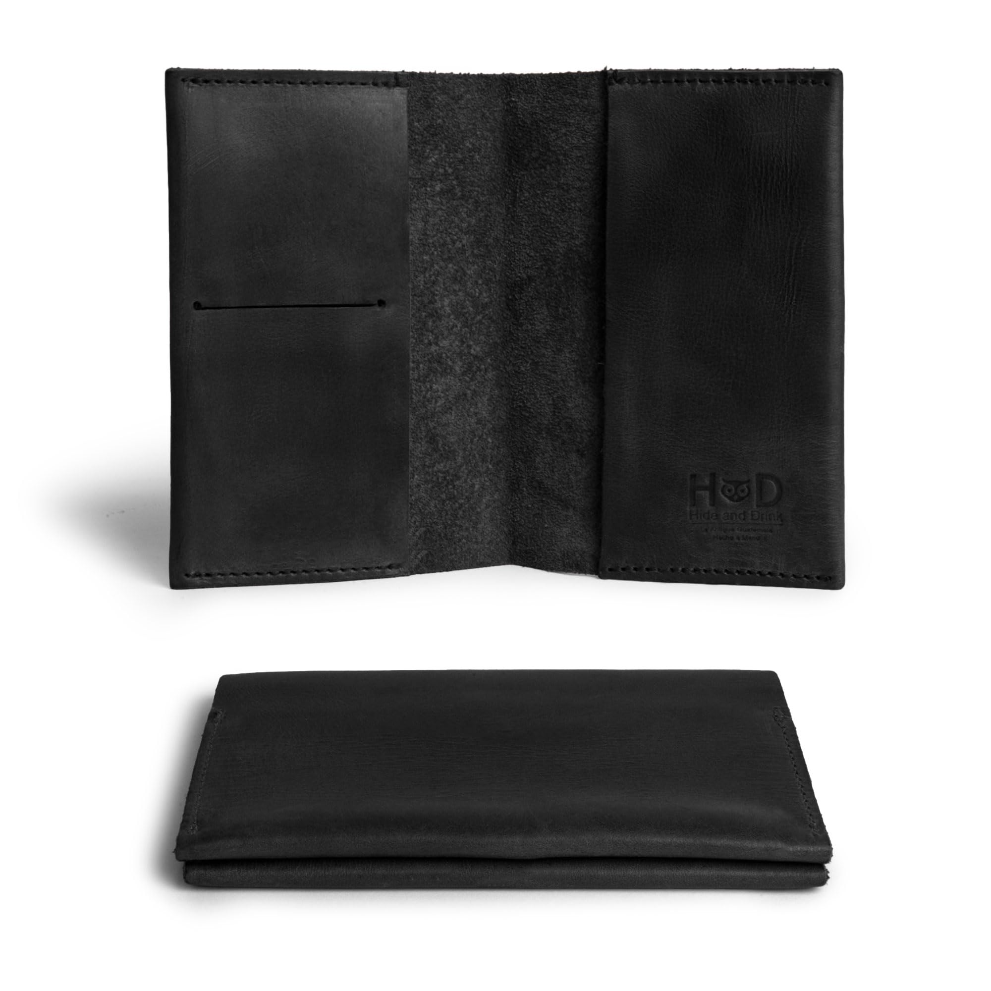 Passport Case With Credit Card Slot, Bills Holder, Traveler Essentials, Full Grain Leather, Handmade, Charcoal Black, Classic-image-48