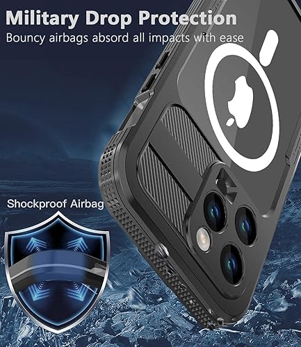 Miniatura 10 de Funda impermeable diseñada para iPhone 15, a prueba de golpes, a prueba de polvo, impermeable, para iPhone 15, funda protectora de cuerpo completo