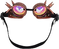 Vista 39 de Gafas caleidoscopio para raves trippy psicodélico steampunk con lentes de cristal de difracción de prisma arcoíris Negro