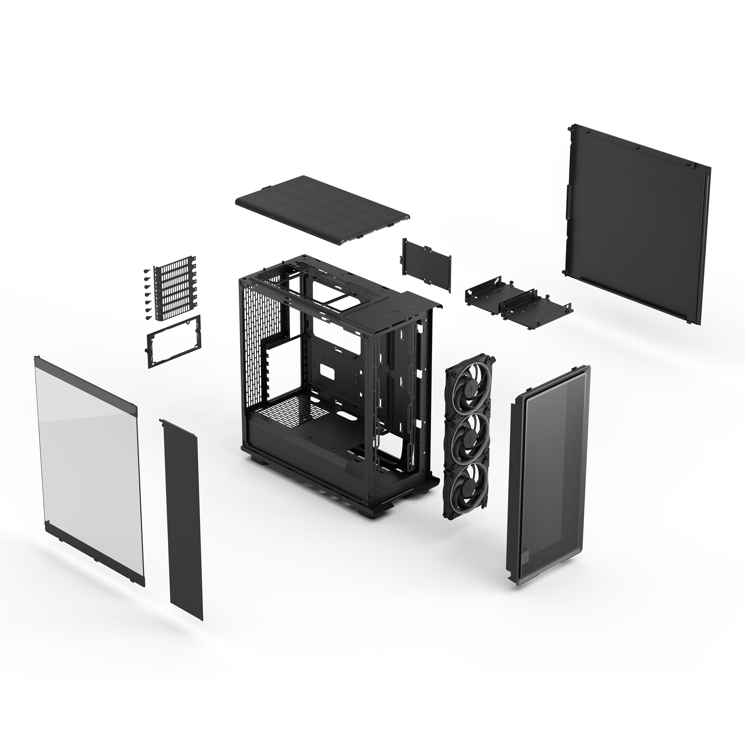 Fractal Design Epoch Black RGB - Verre trempé Light Tint - Trois Ventilateurs Momentum 12 RGB Inclus - Intérieur spacieux - Prise en Charge ATX/mATX/ITX