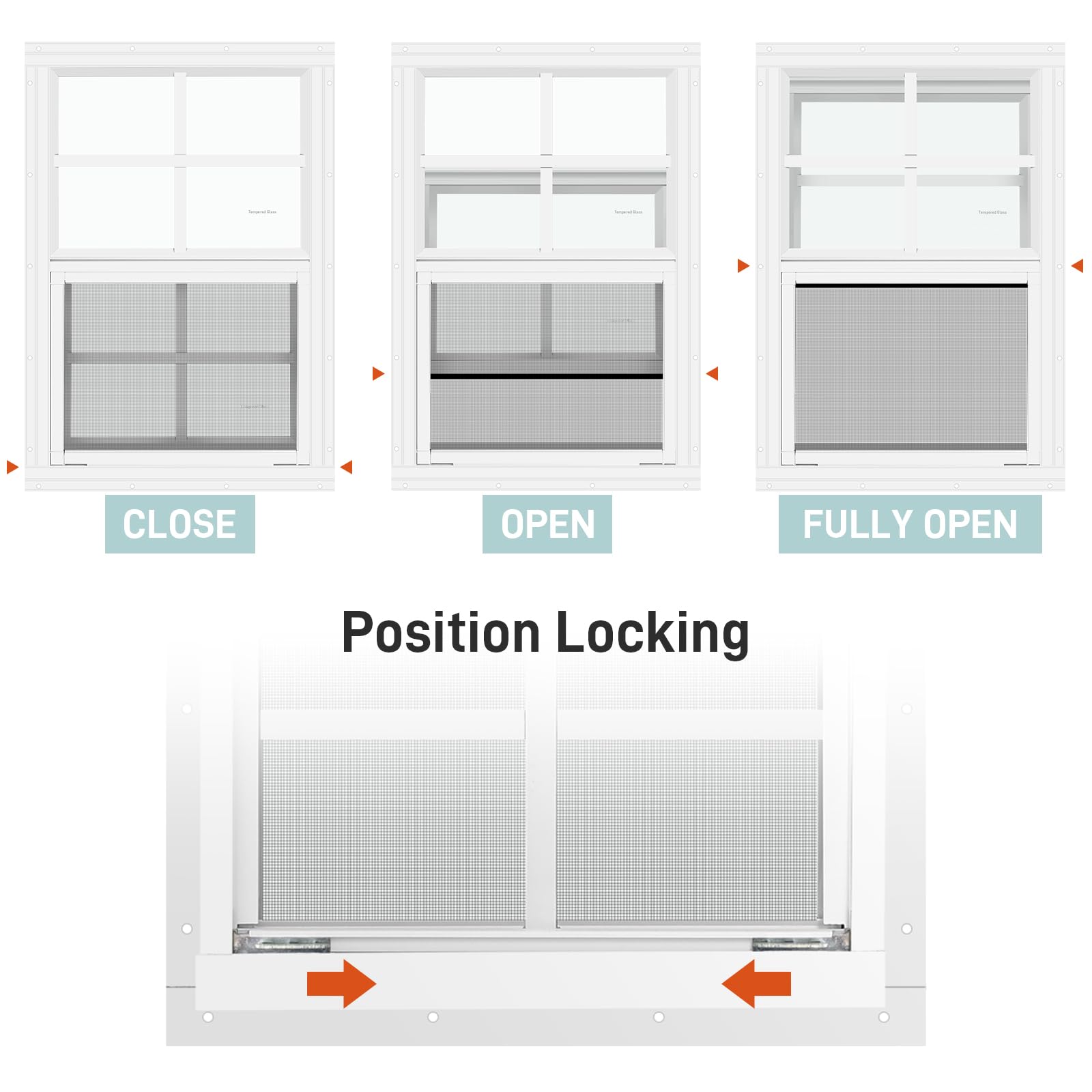 Shed Window 18" X 23" – Tempered Glass, Flush Mount, With Bug Screen – Aluminum Frame 5 thumbnail image