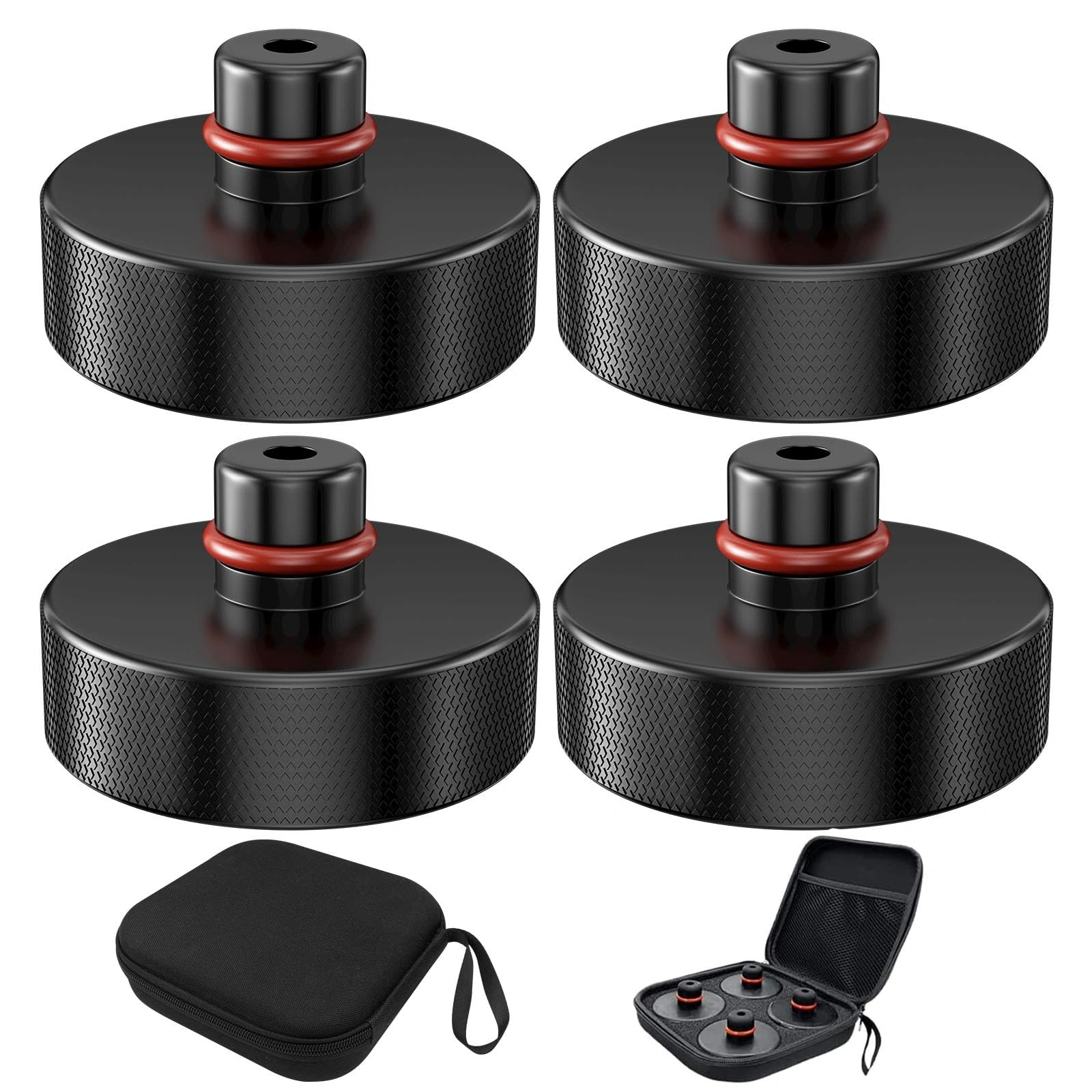 Ravytha Taco de Goma para Gato Hidráulico, Hidraulico para Coche Tacos Jack Pads, Gatos Accesorios Elevador Almohadillas de Coche, Tesla Model 3/X/Y/S Almohadilla de Elevación Adaptador(4PCS)