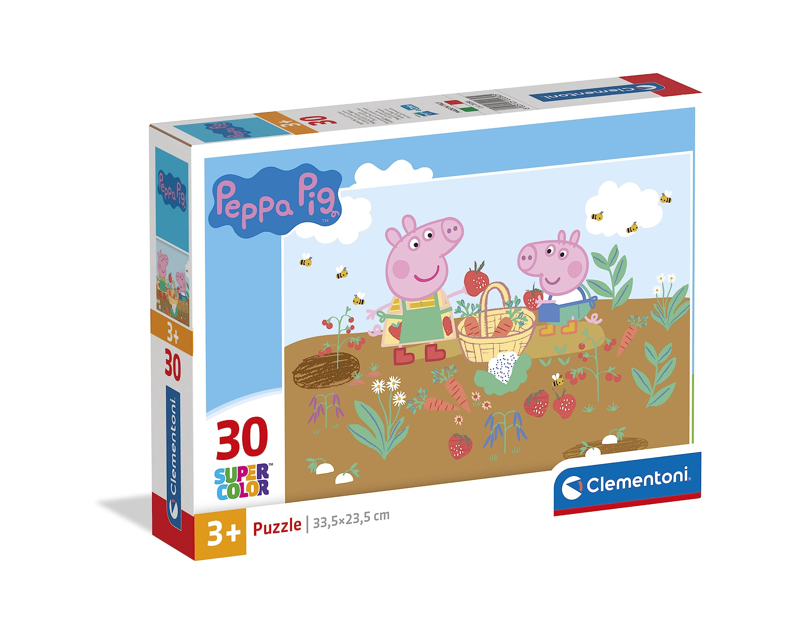 Clementoni 20280 Peppa Pig Supercolor Pig-30 Pieces, Jigsaw Kids Age 3, Puzzle Cartoon, Made in Italy