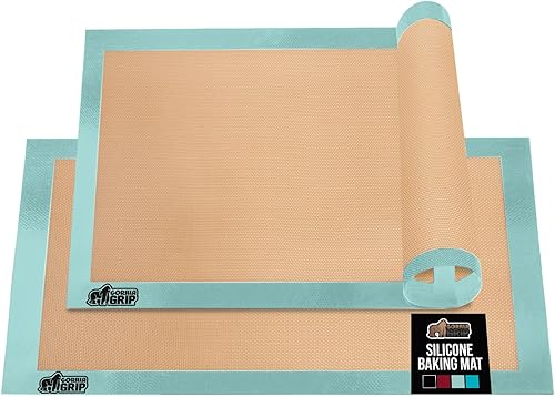 Gorilla Grip Tapete de silicona reutilizable sin BPA, paquete de 2, revestimiento antiadherente para hojas de horno de galletas, resistente al