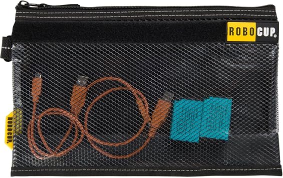Zippered Storage Pouch Set of 2, Great for Work, Home and Travel. Heavy Duty Design, Metal Buckle, Inner Mesh Pocket, Dimmensions 12" X 7.5"