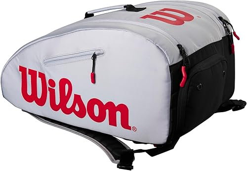 Miniatura 2 de WILSON Super Tour - Bolsa de pickleball con capacidad para hasta 3 paletas, gris/rojo/negro